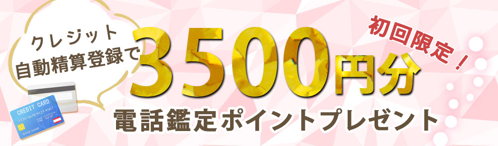 新規登録特典!クレジット自動精算登録で3500円分の鑑定ポイントが貰える!