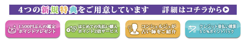 4つの新規会員特典